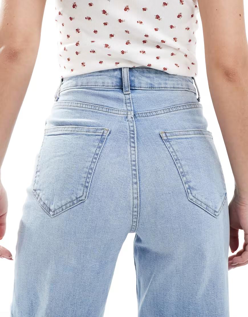 niebieskie spodnie jeans wysoki stan