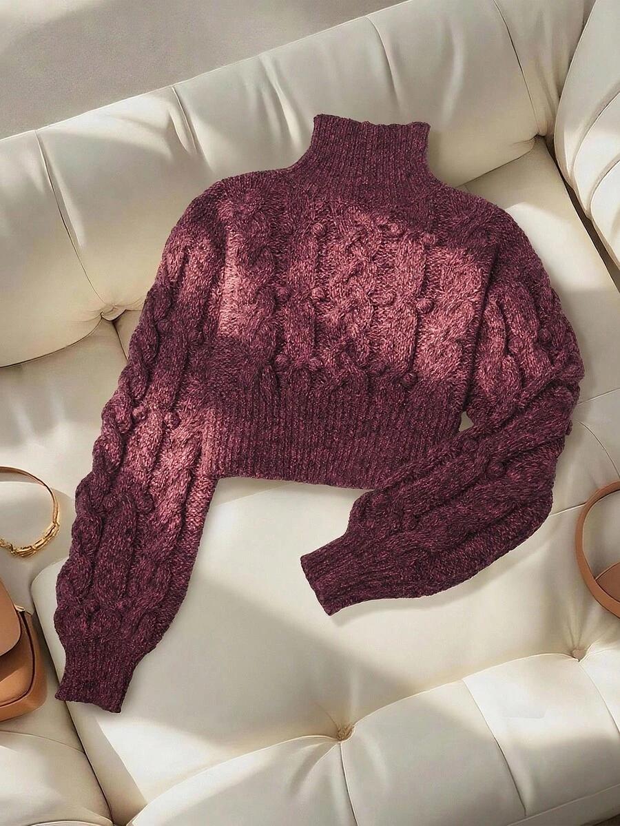 KRÓTKI SWETER DAMSKI Z GOLFEM