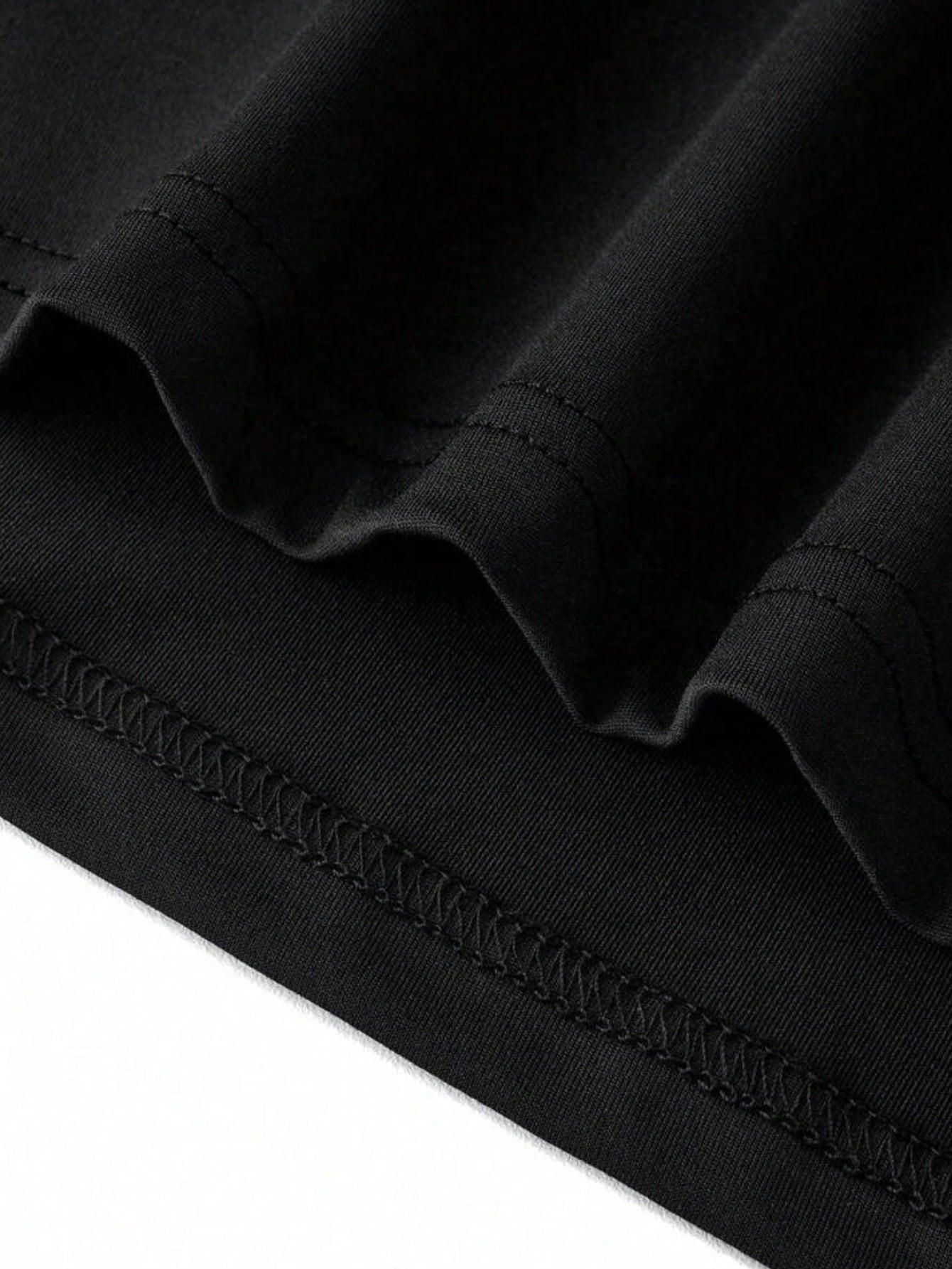 CZARNY T-SHIRT PRINT