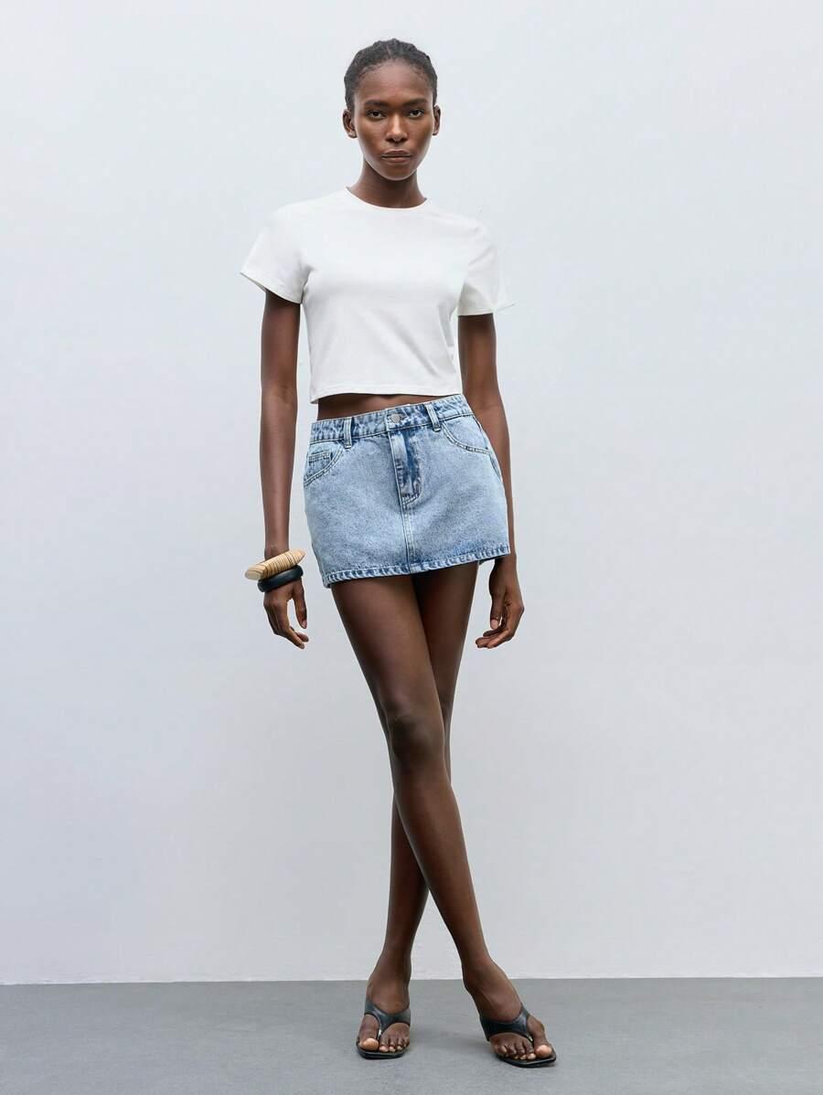 NIEBIESKA SPÓDNICA JEANS 