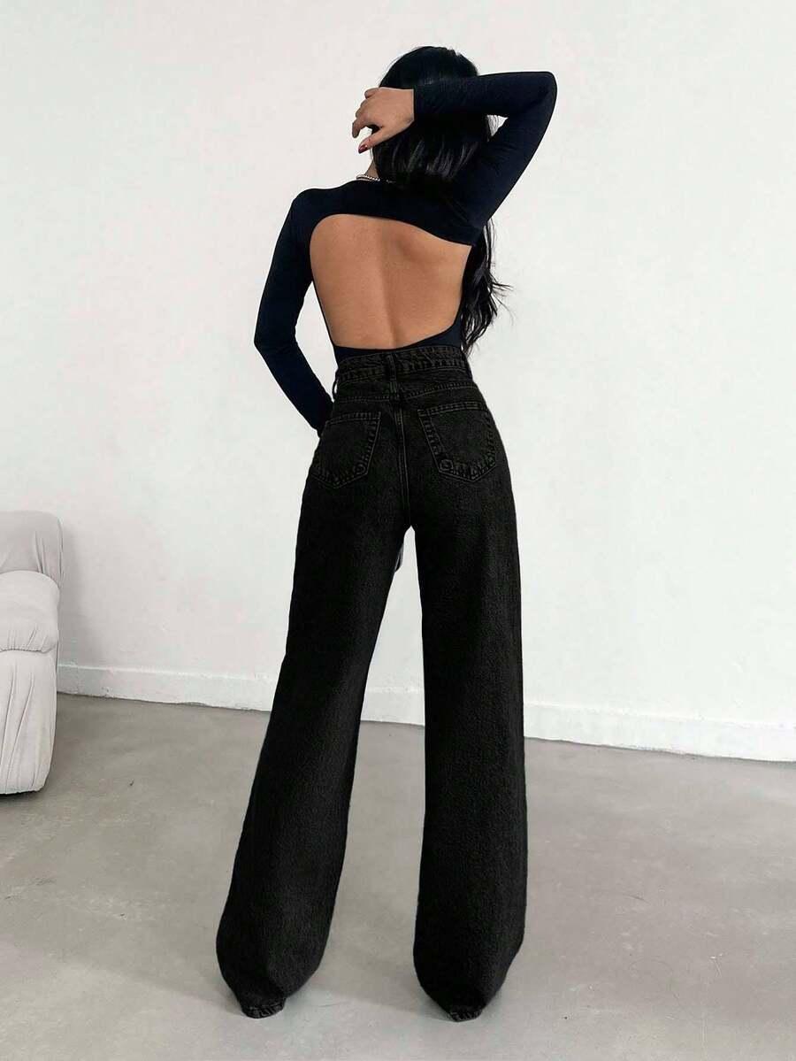 CZARNE SPODNIE JEANS