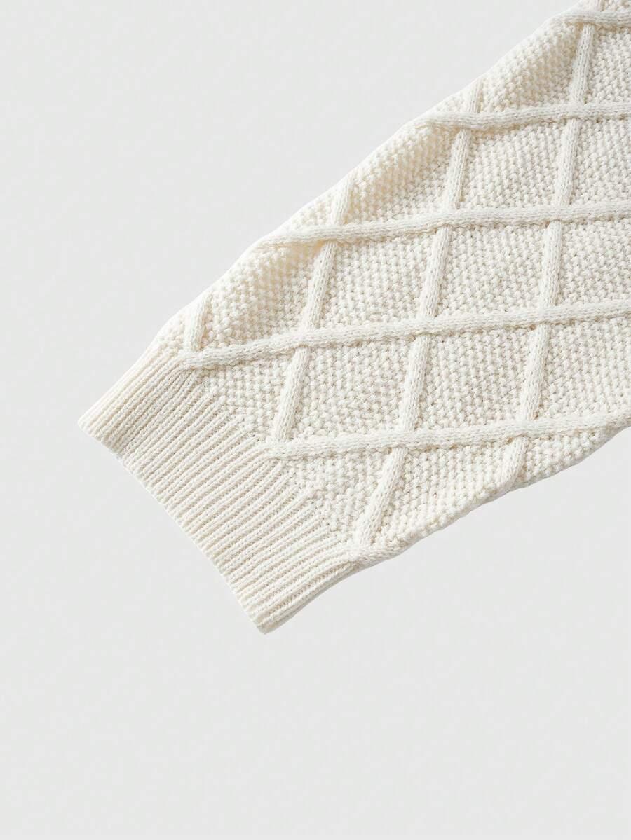 beżowy sweter nadruk