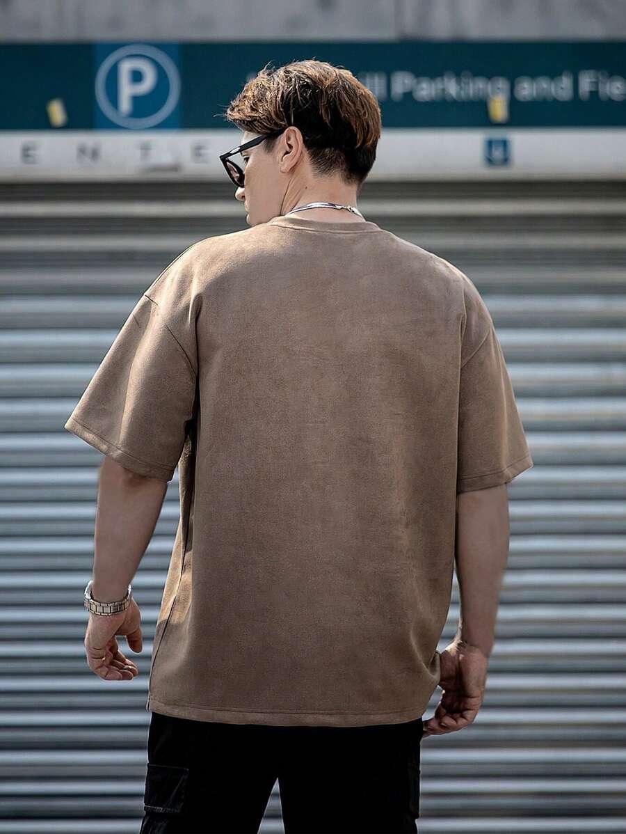 BRĄZOWY T-SHIRT CASUAL