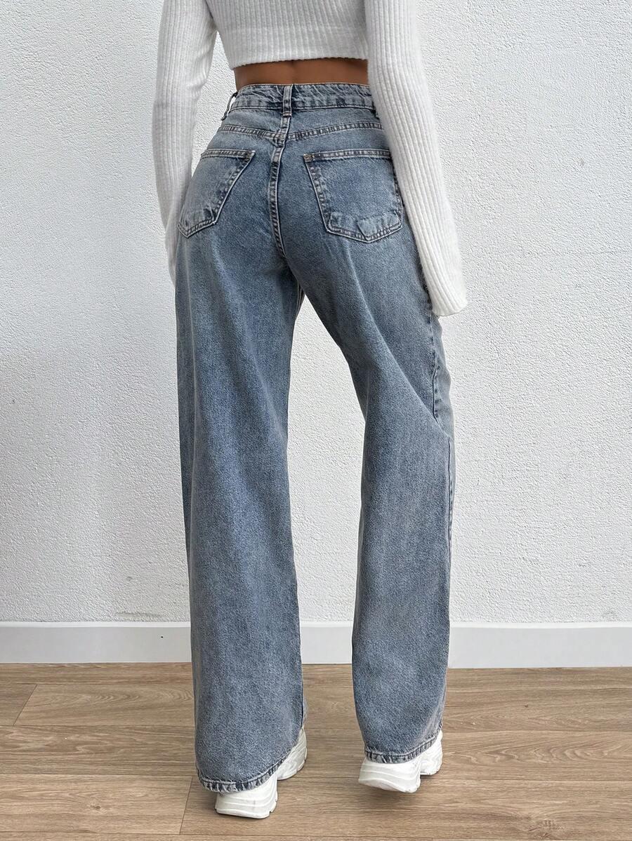 spodnie szeroka nogawka jeans