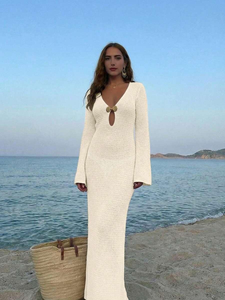 plażowa maxi sukienka zdobienie