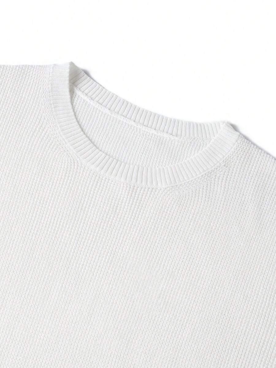 BIAŁY DZIANINOWY T-SHIRT