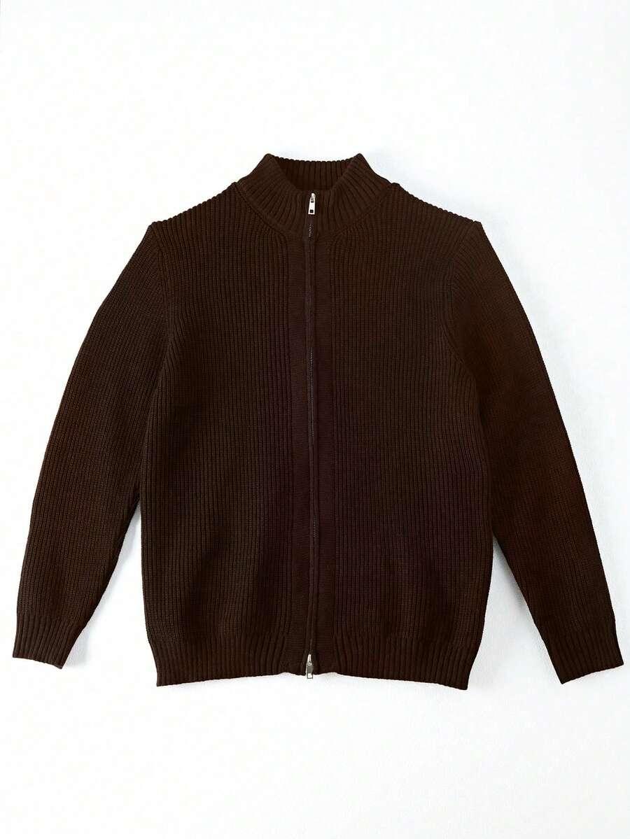 brązowy sweter zamek