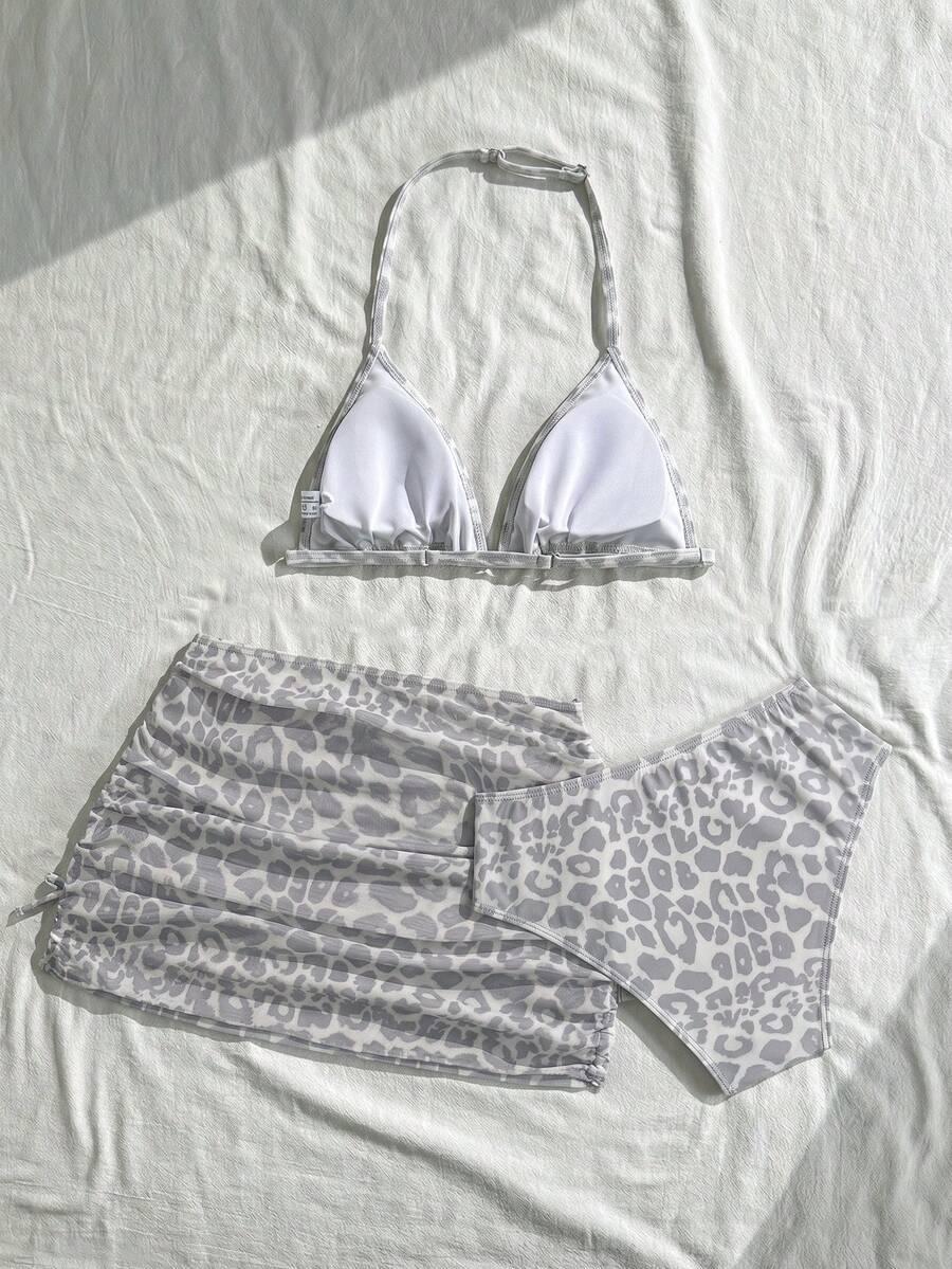 TRZYCZĘŚCIOWY STRÓJ KĄPIELOWY ANIMAL PRINT