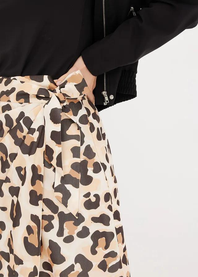 kopertowa midi spódnica animal print 