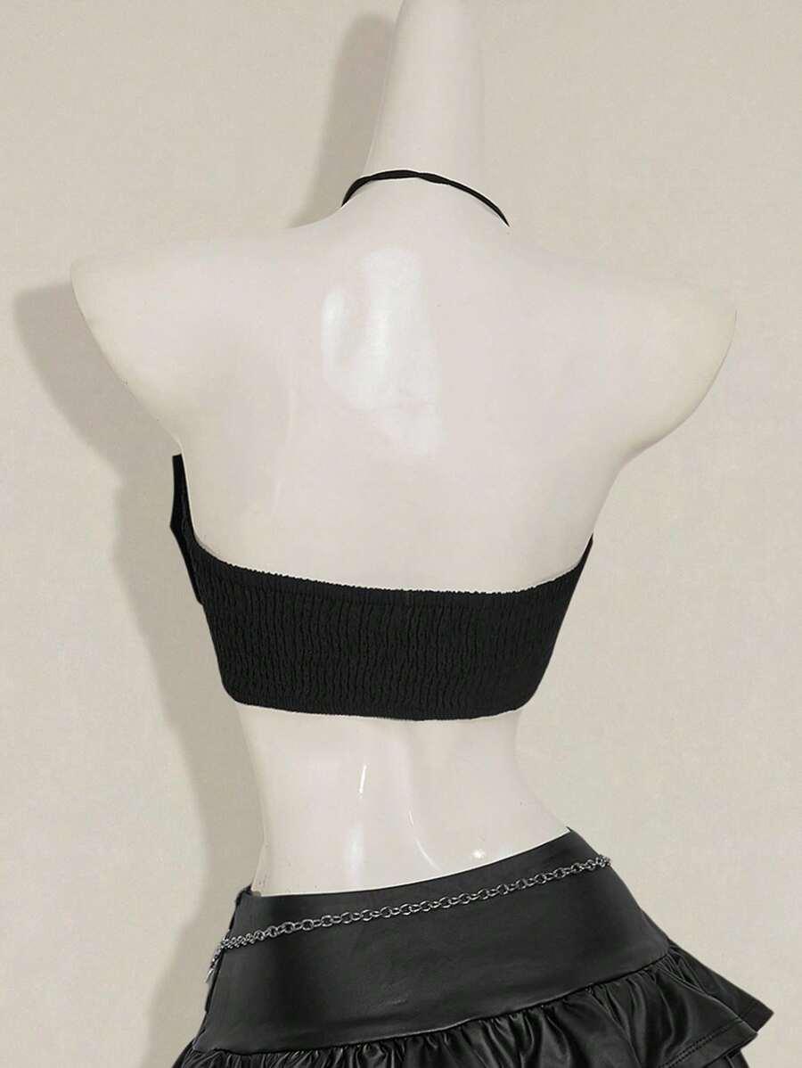 czarny top klamra