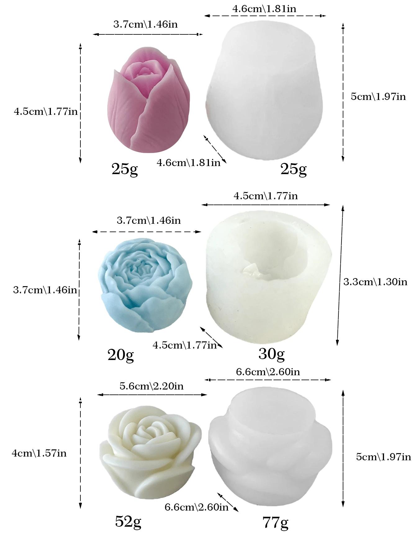 silikonowa forma na świecę kwiat 3-pack