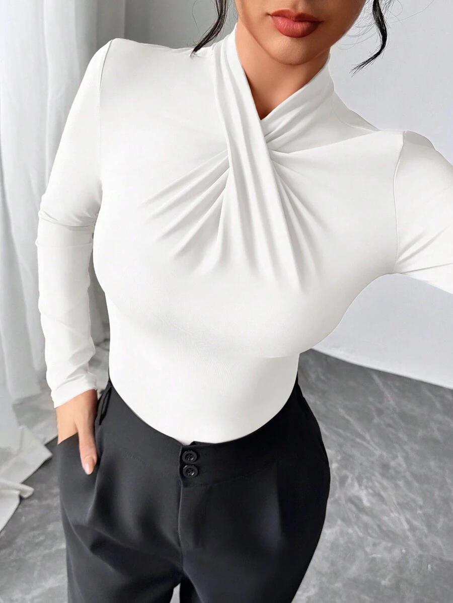 białe body długi rękaw