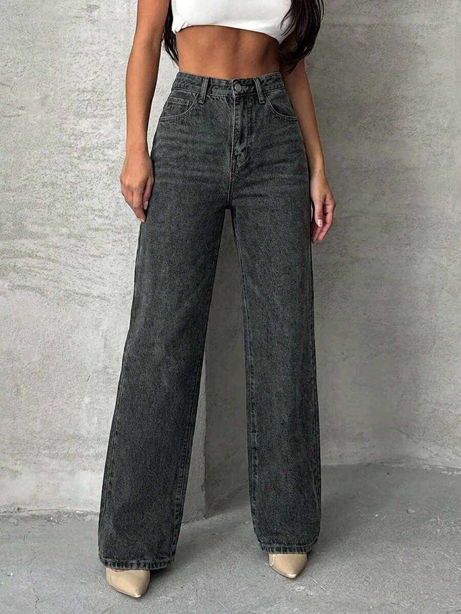CZARNE SPODNIE JEANS