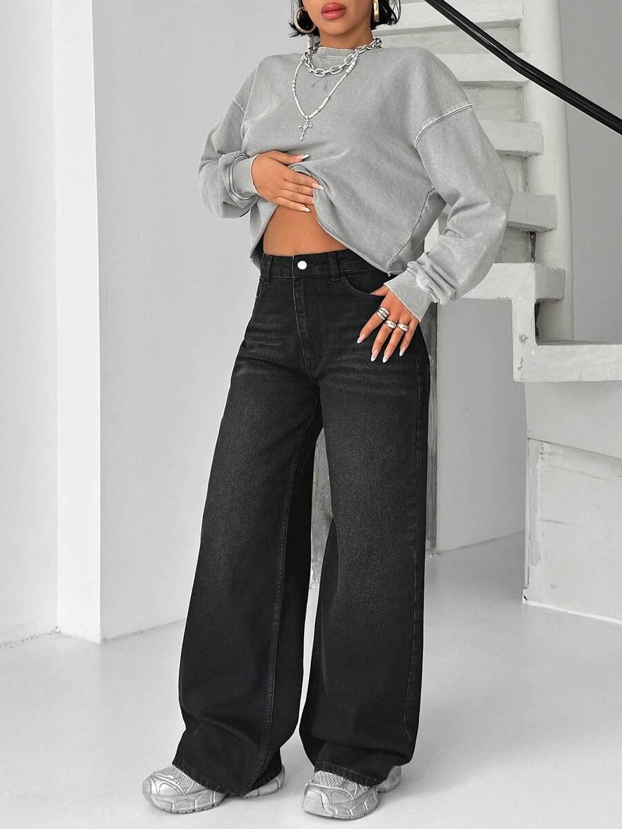 czarne spodnie jeans