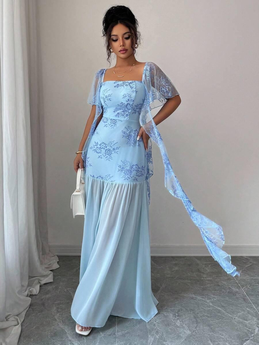 NIEBIESKA MAXI SUKIENKA