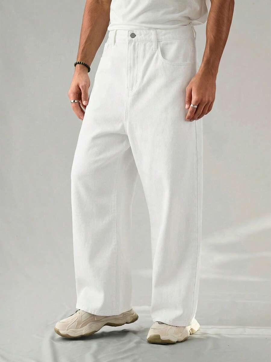BIAŁE SPODNIE JEANS