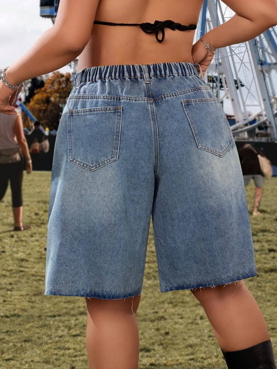 niebieskie spodenki jeans zdobienie
