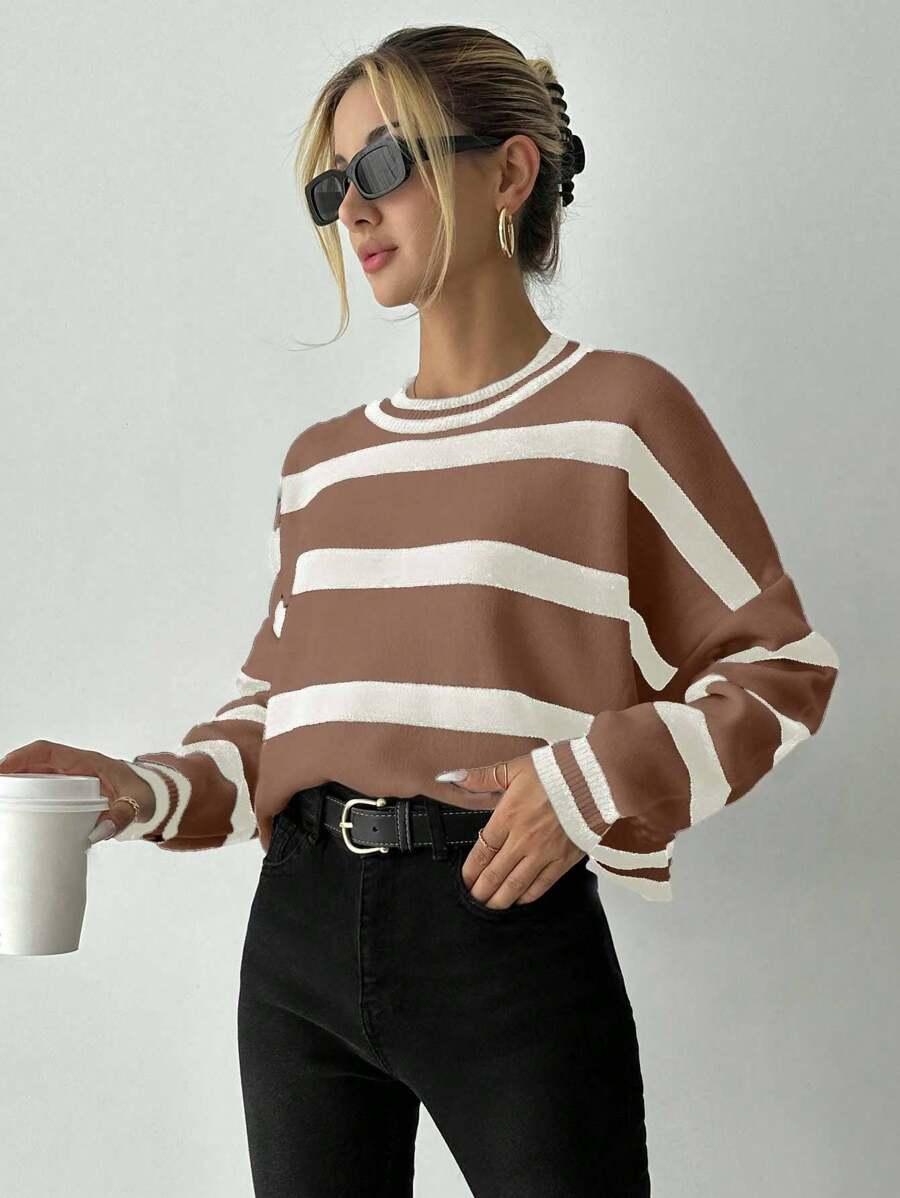 sweter w paski