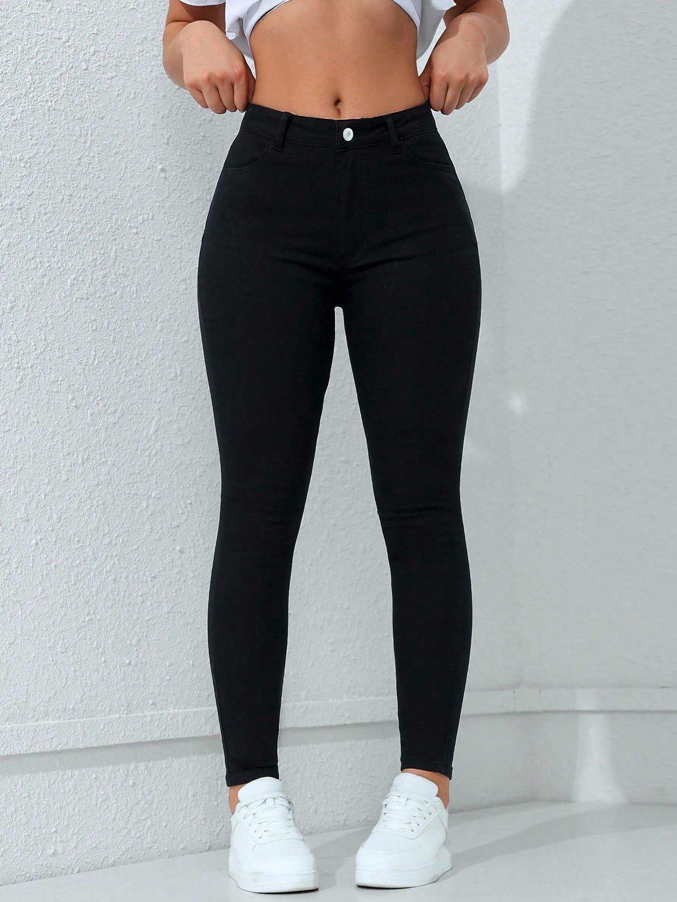 CZARNE SPODNIE JEANS 