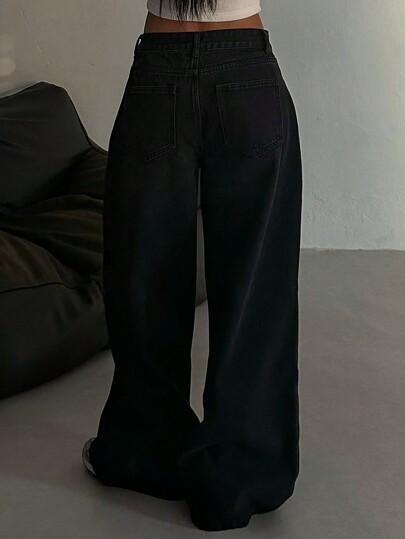 CZARNE SPODNIE JEANS