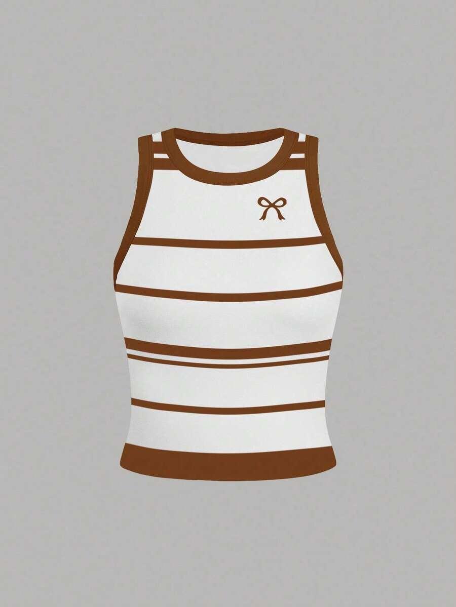top w paski casual