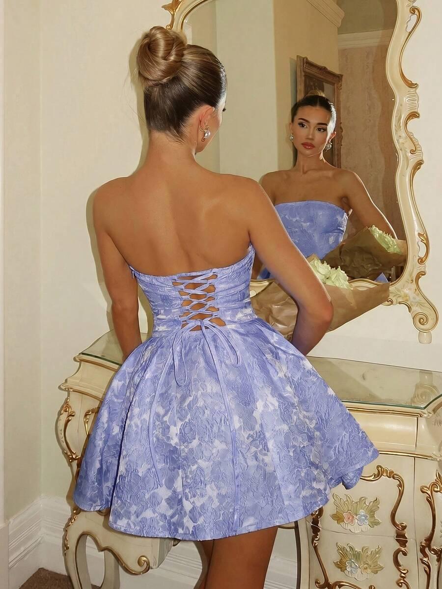 niebieska mini sukienka