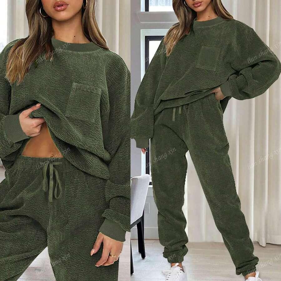 zielona bluza okrągły dekolt