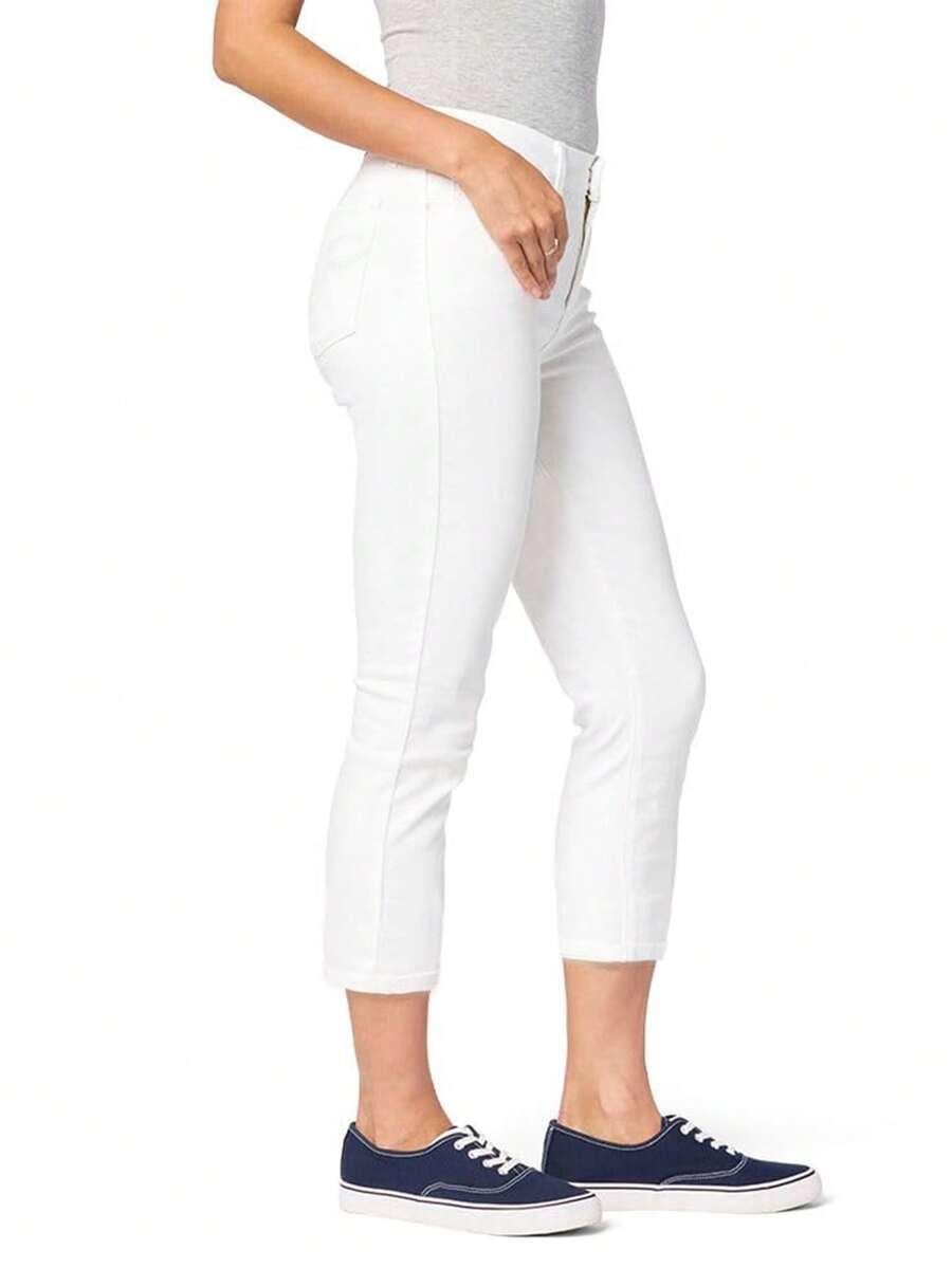 białe spodlenie jeans