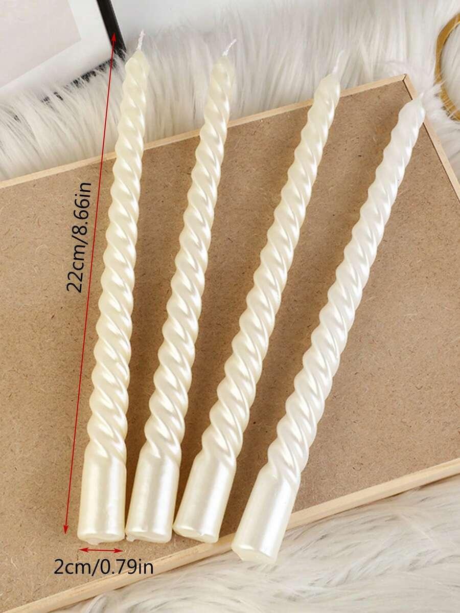 białe świece 4-pack
