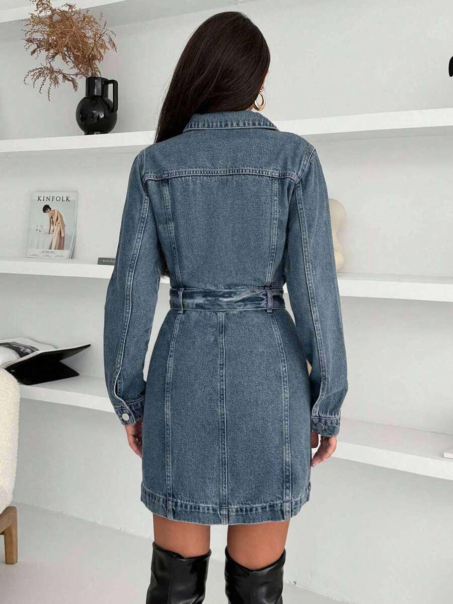 NIEBIESKA SUKIENKA JEANS 