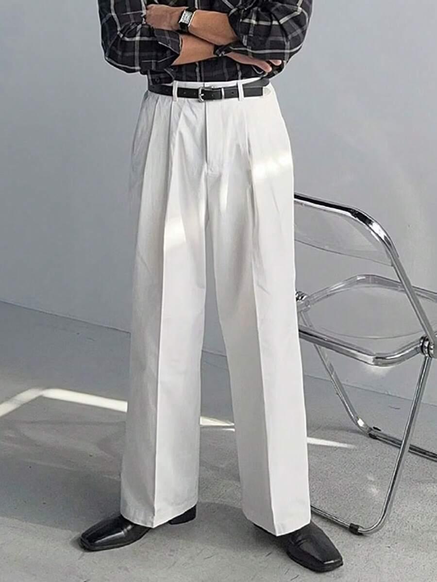 ELEGANCKIE BIAŁE SPODNIE MĘSKIE 