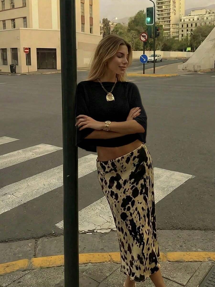 czarna dzianinowa narzutka 
