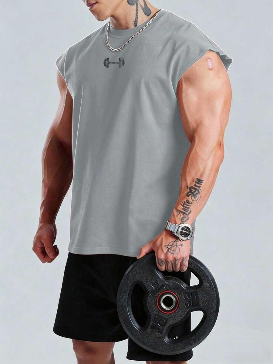 szary t-shirt nadruk