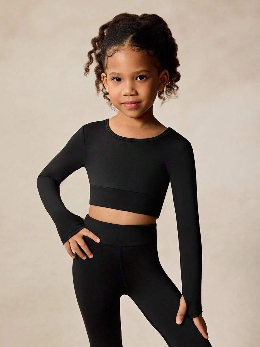 czarny komplet top legginsy