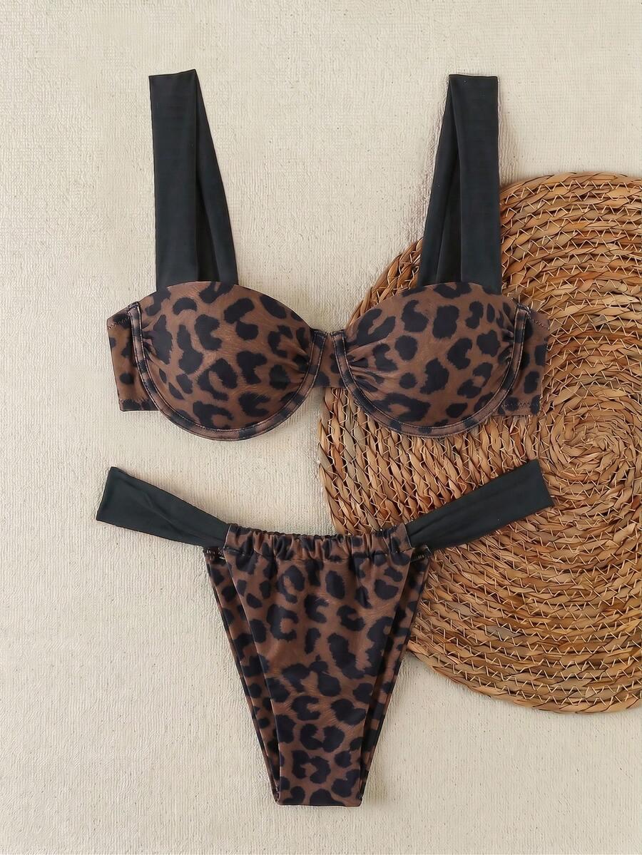 DWUCZĘŚCIOWY STRÓJ KĄPIELOWY ANIMAL PRINT