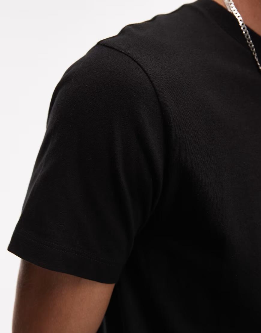 CZARNY T-SHIRT okrągły dekolt 2-PACK
