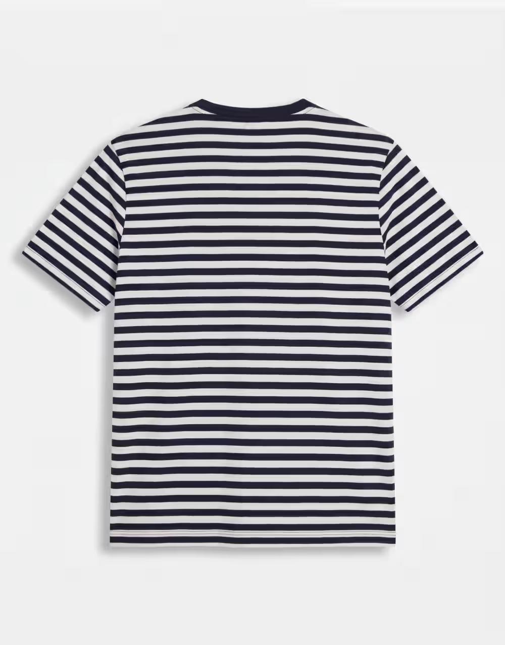 T-SHIRT OKRĄGŁY DEKOLT paski kontrast