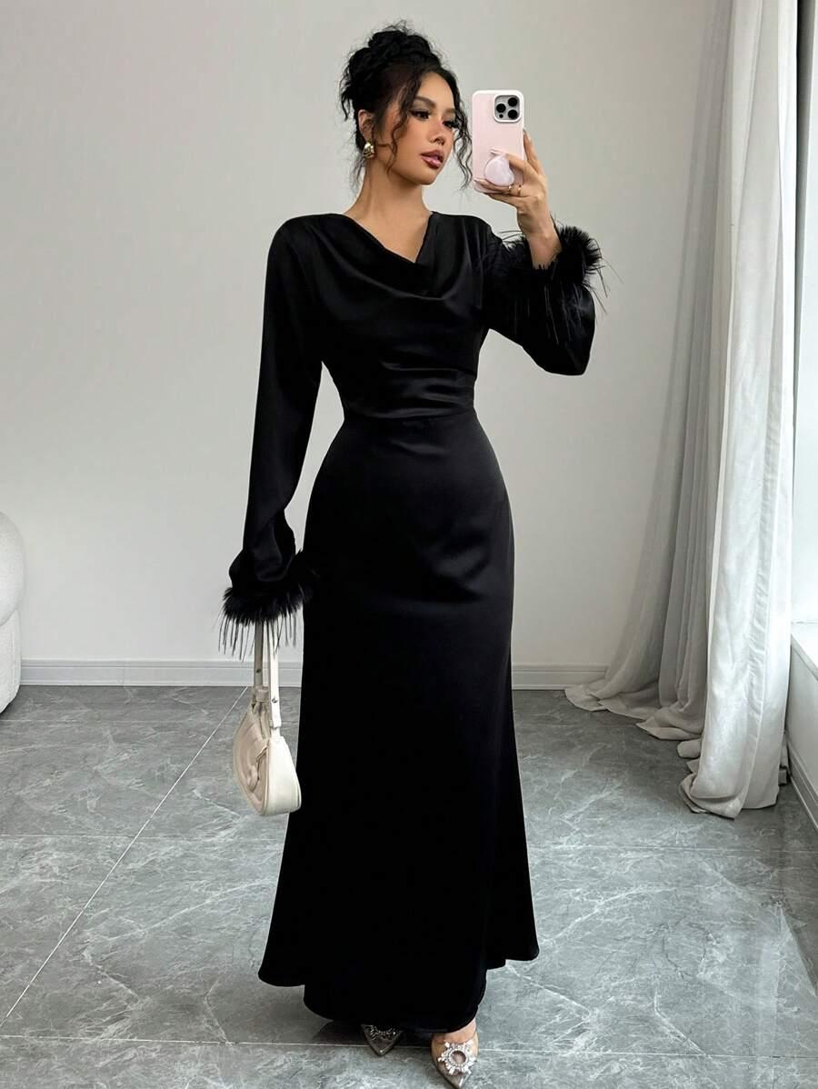 CZARNA MAXI SUKIENKA