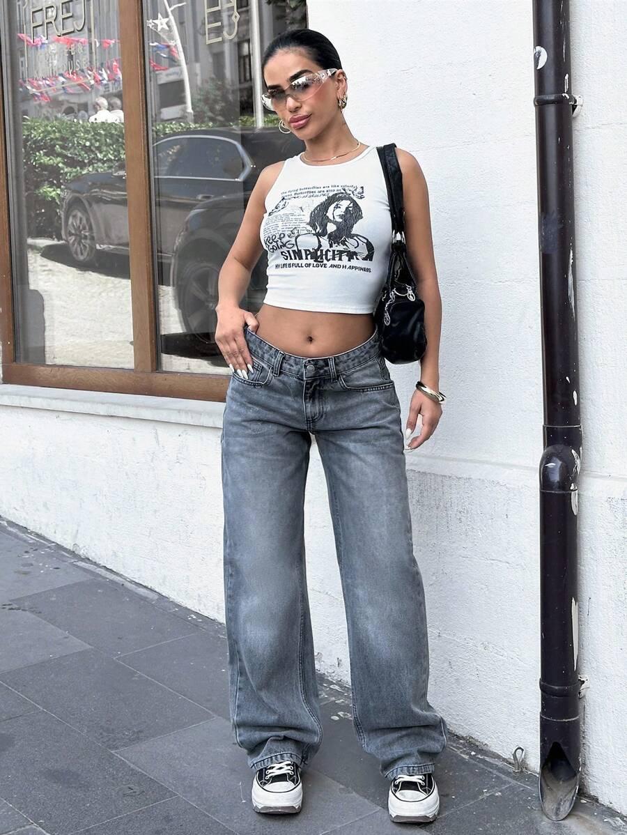 szare spodnie jeans
