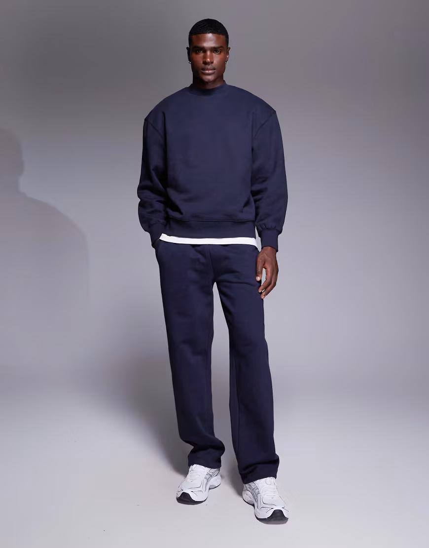 GRANATOWA BLUZA OVERSIZE