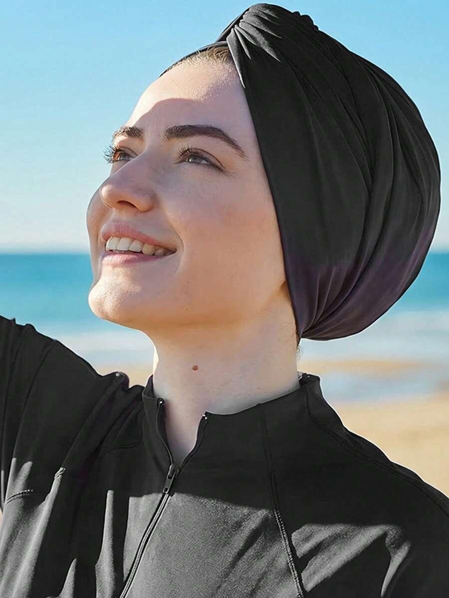 CZARNY turban na głowę