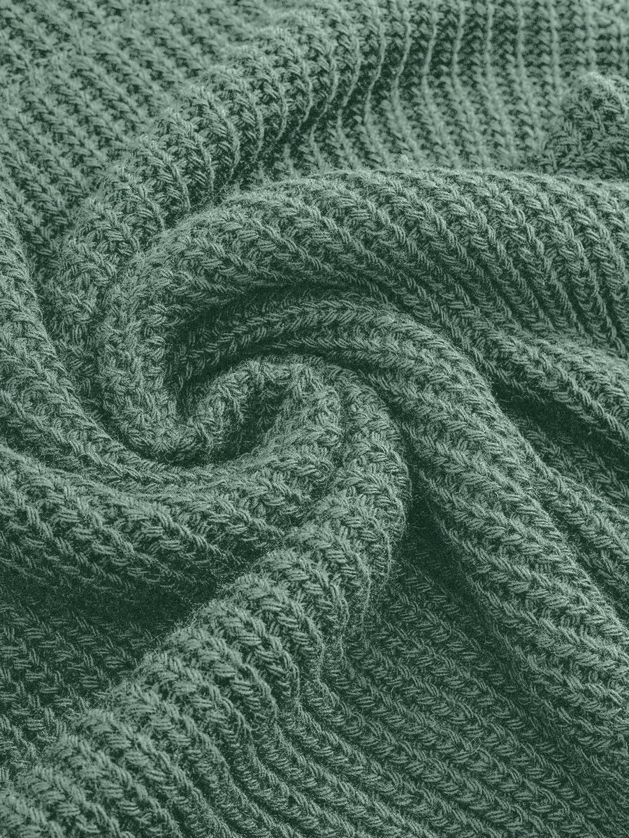ZIELONY DZIANINOWY SWETER