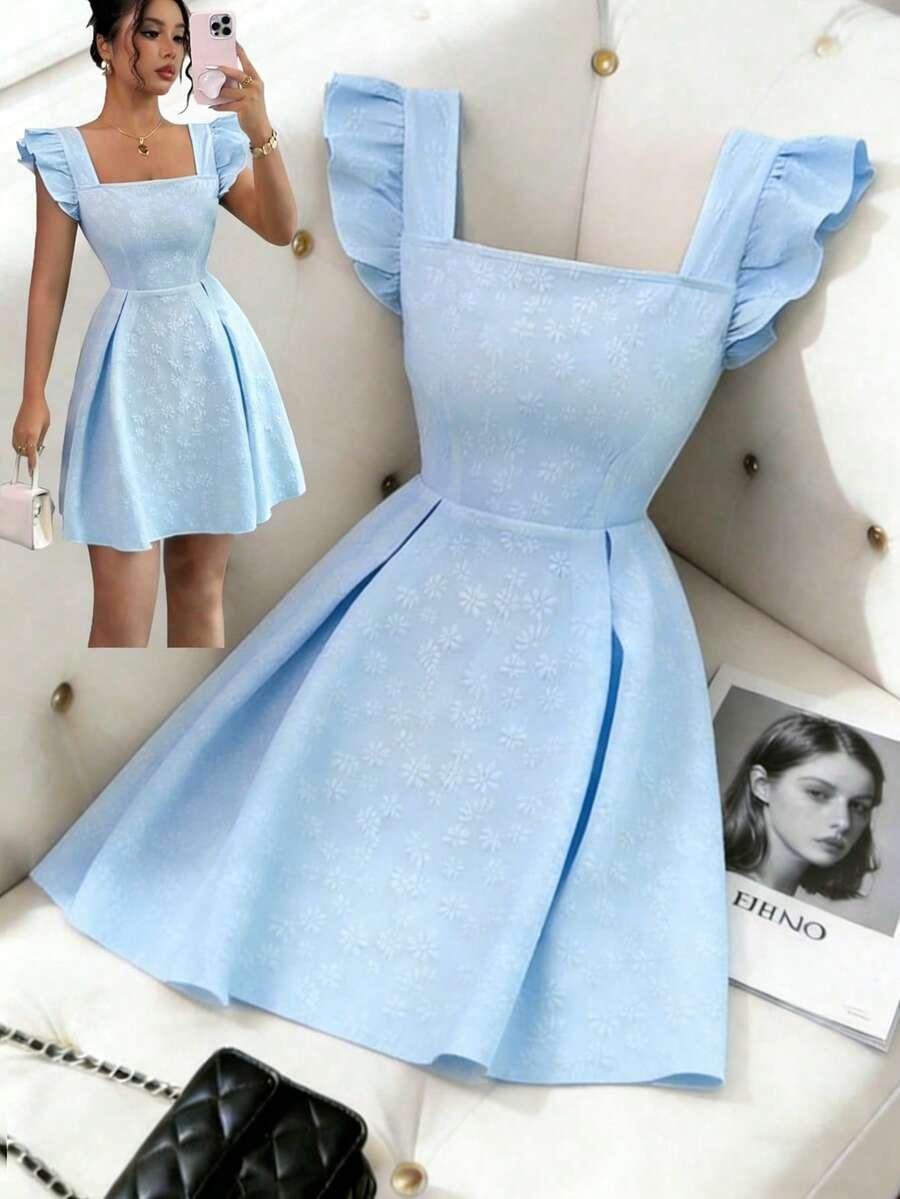 niebieska mini sukienka