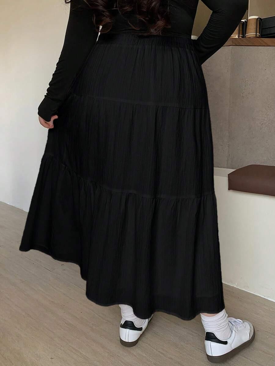  SPÓDNICA MIDI CZARNA