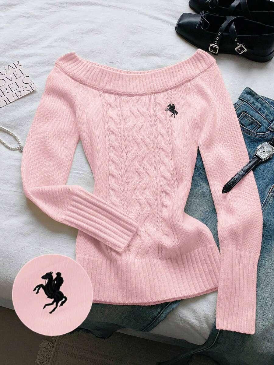 RÓŻOWY SWETER DŁUGI RĘKAW