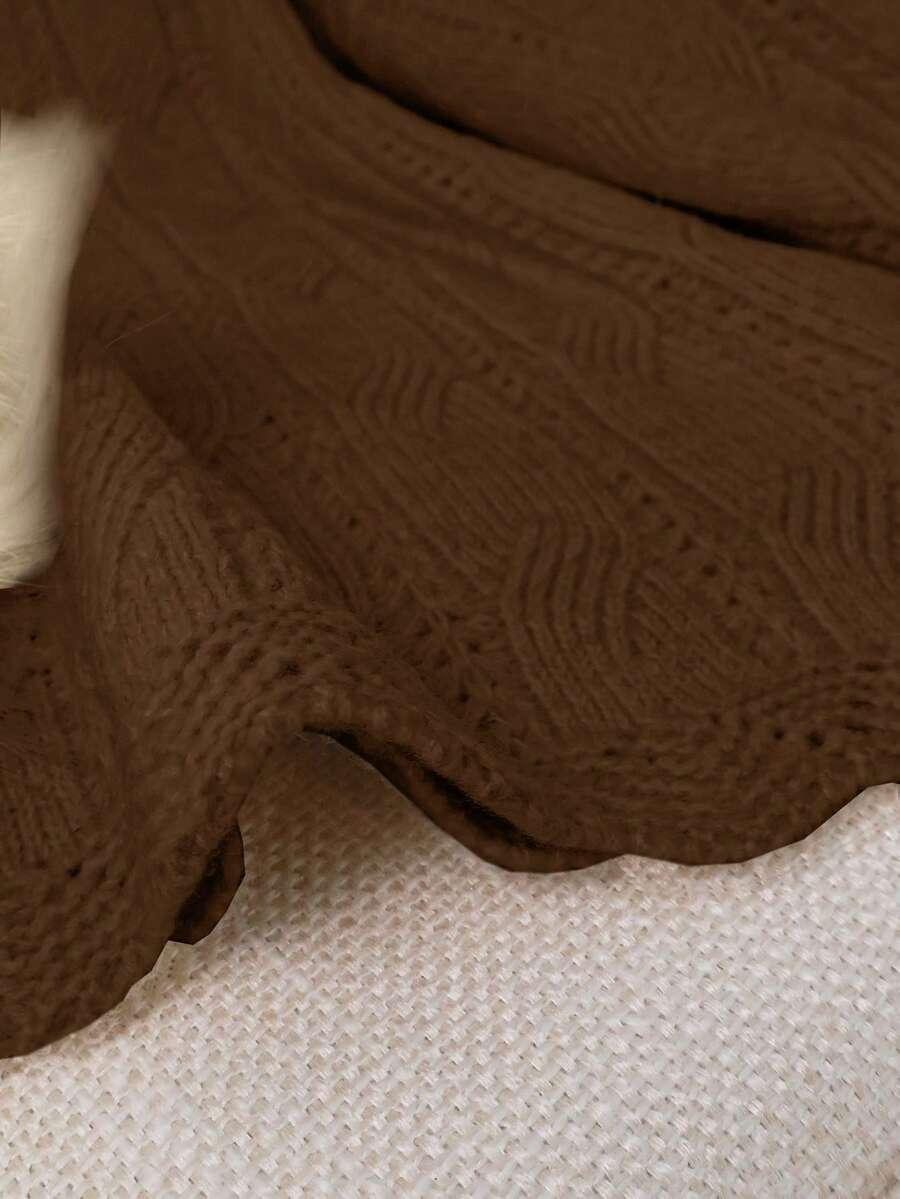 brązowy sweter długi rękaw