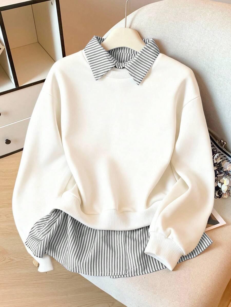 biała bluza łączenie
