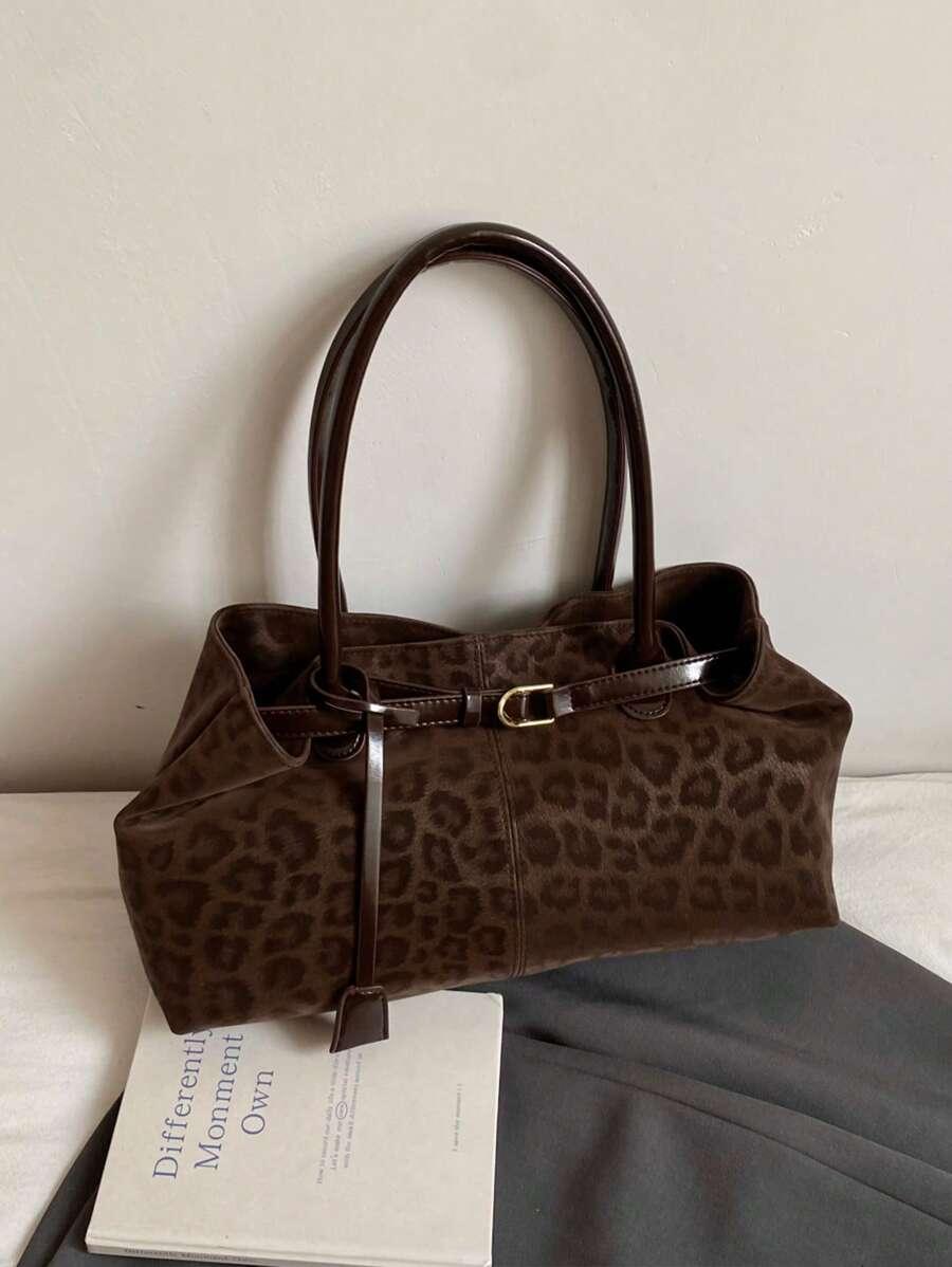 brązowa torebka animal print 