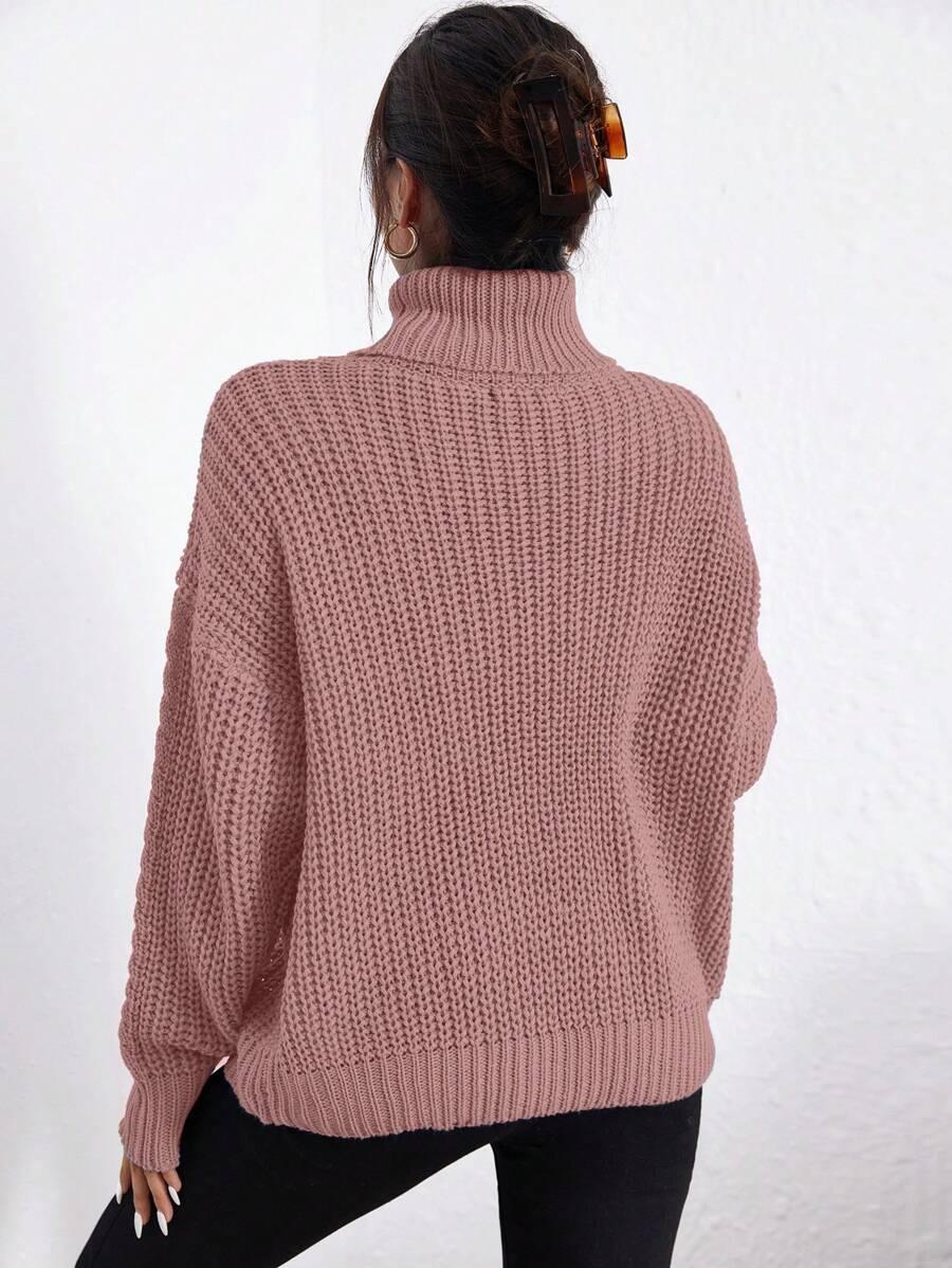 RÓŻOWY SWETER Z GOLFEM SPLOT
