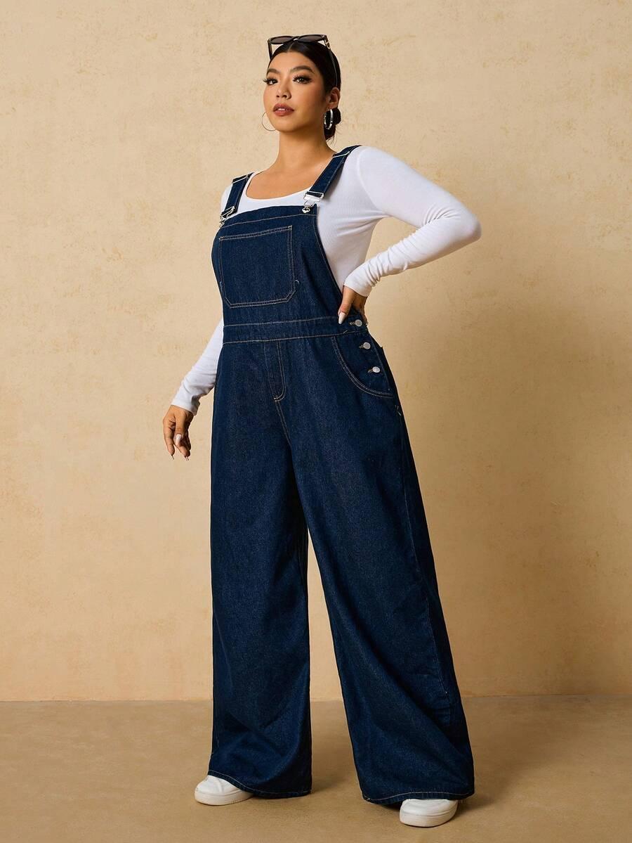 granatowe spodnie ogrodniczki jeans 